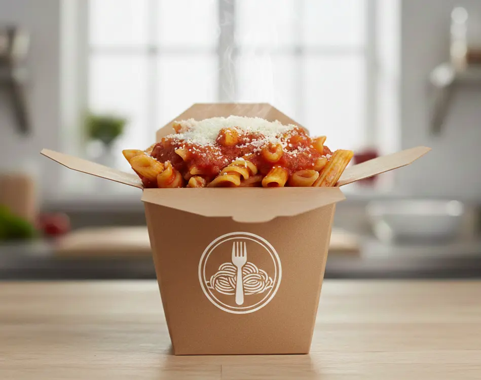 Personalised kraft cardboard salad bowl