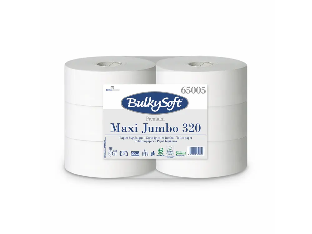 Toilettenpapier / WC-Papier Maxi-Jumbo BulkySoft 65005 2-lagig 6 Rollen