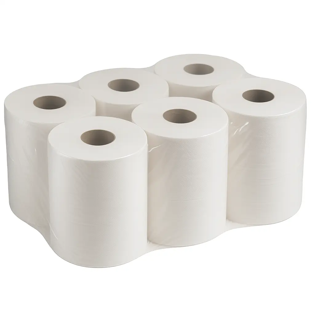 Wiping centrefeed roll 2-ply white – F&G – 6 rolls