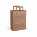 Tas met handvaten gerecycled kraftpapier, 70gr, 22 x 11 x 28 cm, platte greep 250PCS – voedselverpakking