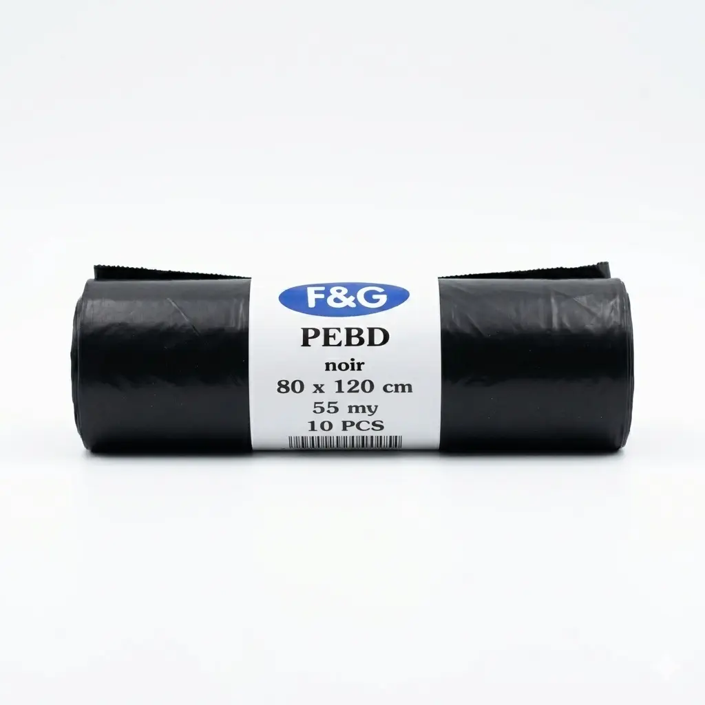 Schwarze Müllsäcke 120L 80x120cm LDPE F&G - 55 Mikron - 100 Stk