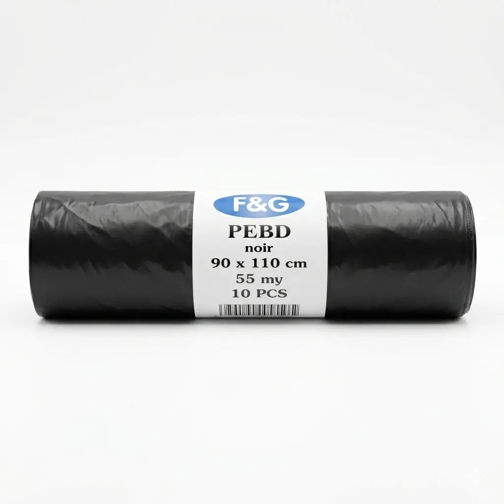 Schwarze Müllsäcke 150L 90x110cm LDPE F&G - 55 Mikron - 100 Stk