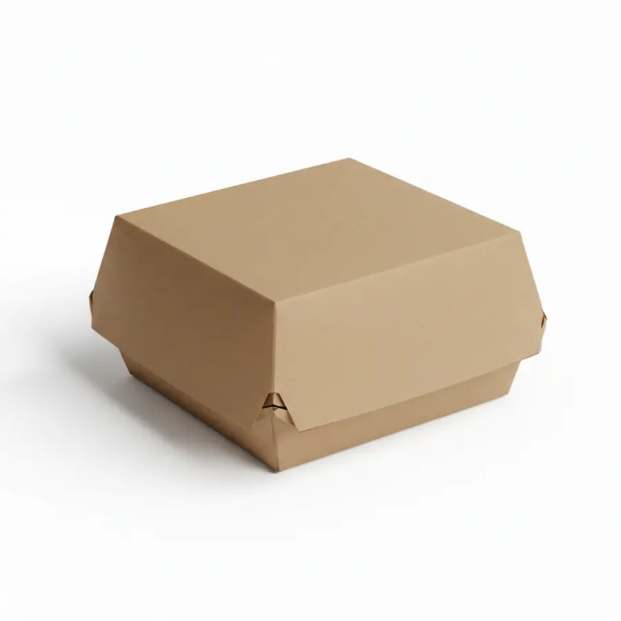 Hamburger-Box Kraft 15x15x8cm 4X100pcs – Lebensmittelverpackung