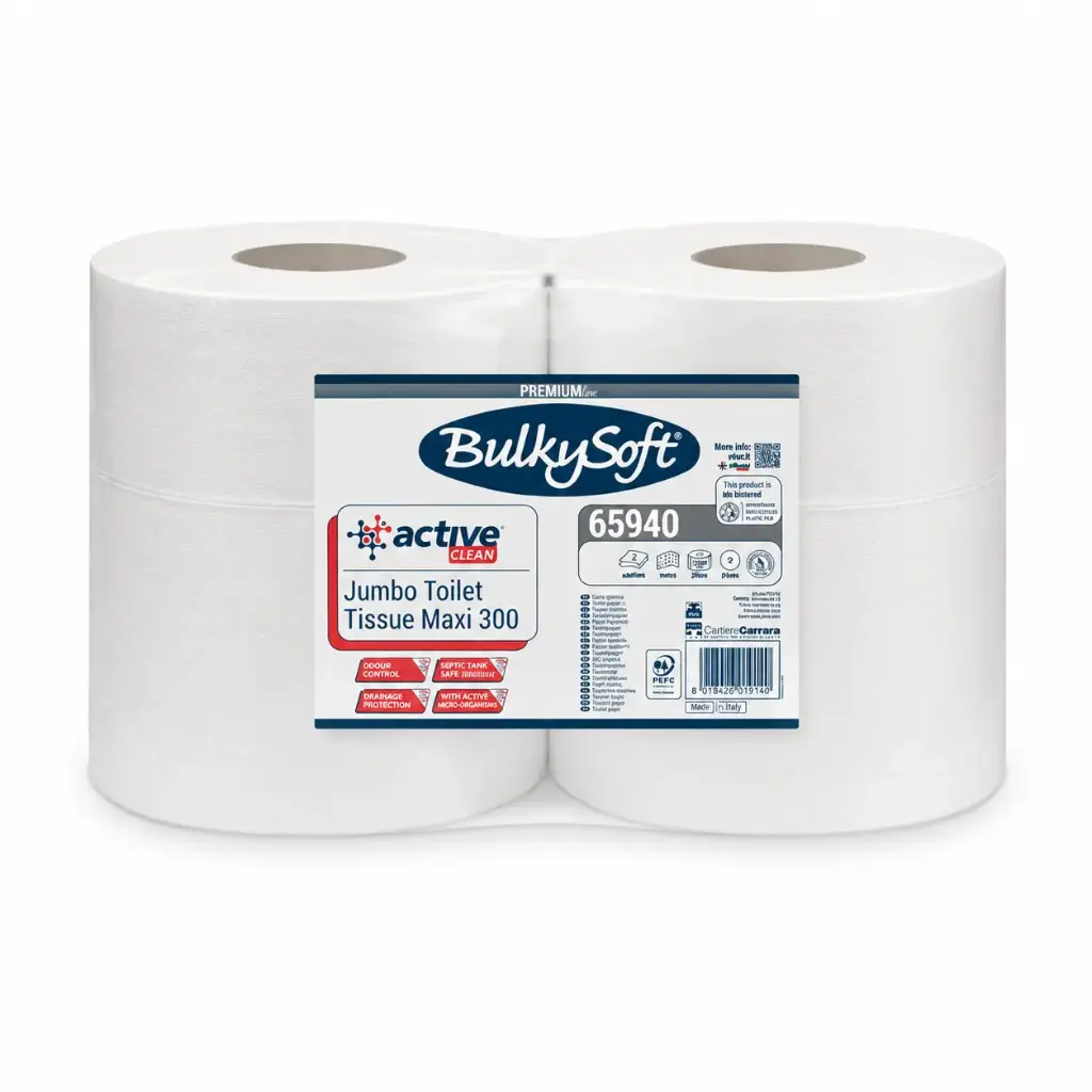 Toiletpapier / WC-papier Maxi-Jumbo BulkySoft Active-Clean 2-laags — 6 Rollen
