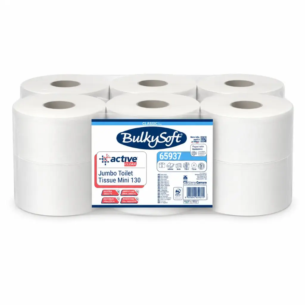 Papier toilette Active-Clean Mini-Jumbo BulkySoft 65937 2 plis 12 rouleaux