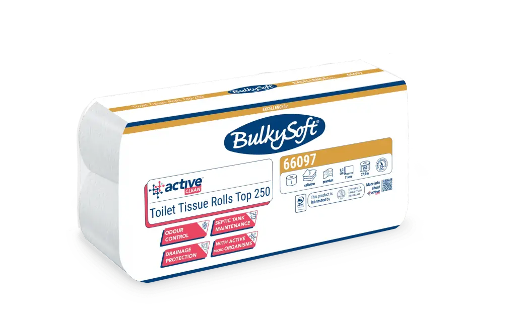 Toiletpapier / WC-papier BulkySoft Active Clean 3 Lagen 250 Vellen - 72 Rollen