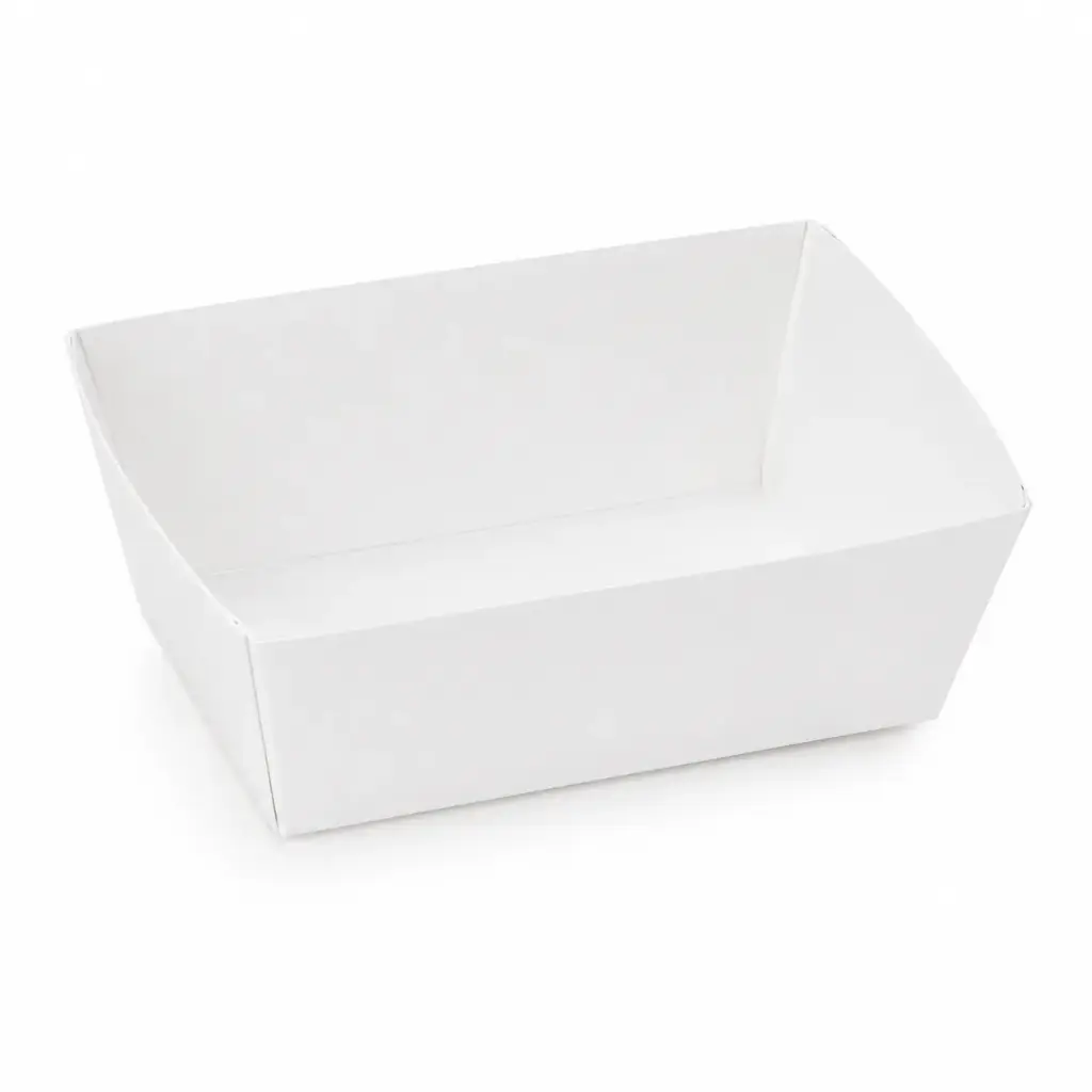 Pommes-frites-Schalen Karton weiß C85 – 120×70×45 mm – 250 Stück