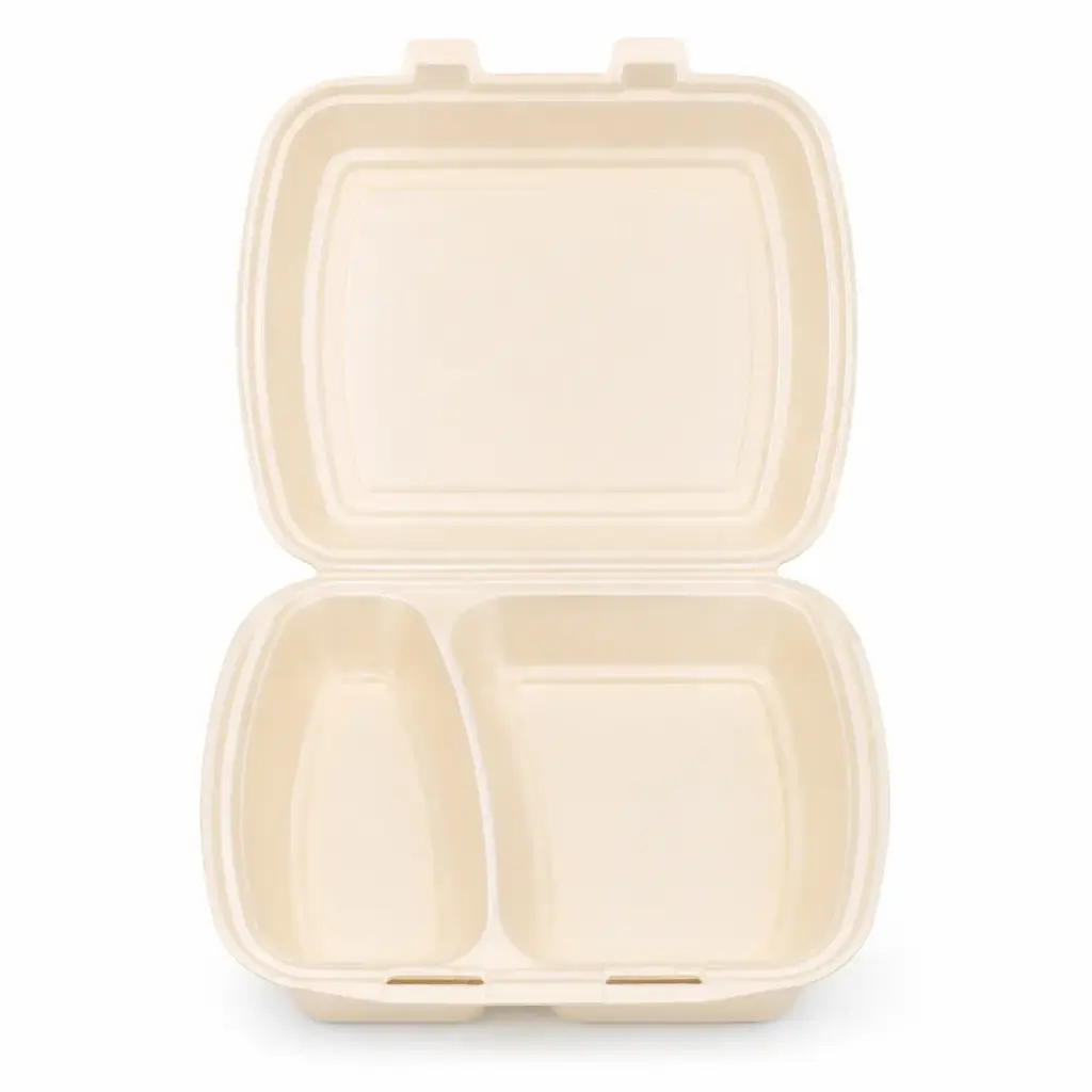 Boîte repas AP4 crème 2 compartiments XPS – 250 pièces