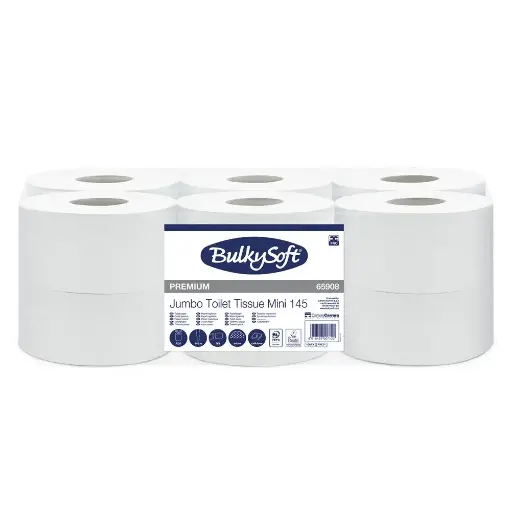 Papier toilette Mini-Jumbo BulkySoft 65908 2 plis 12 rouleaux