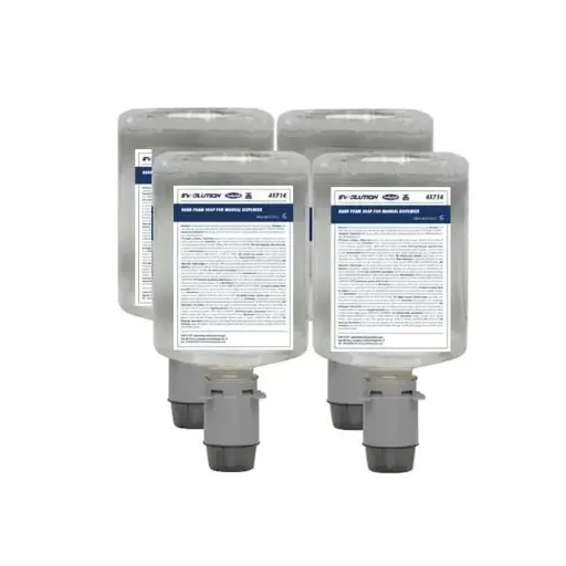 Recharge Savon Mousse Pour Distributeur Evsolution 01400 BulkySoft 1200ml 4 Bouteilles 45714