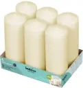Bougies cylindres lisses Ivoire Bolsius 80h 200mm x 68mm 6PCS