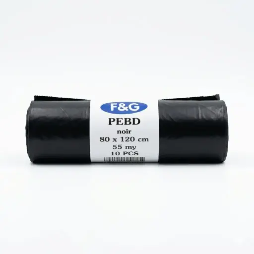 Sacs poubelle noirs 120L 80x120cm PEBD - 55 Microns - 100PCS