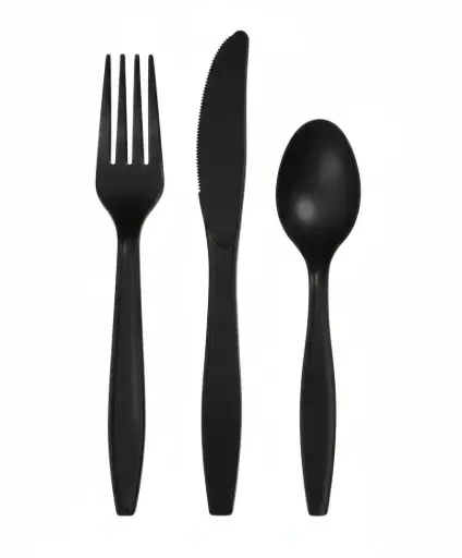 Fourchettes noires réutilisables PP 20X50pcs