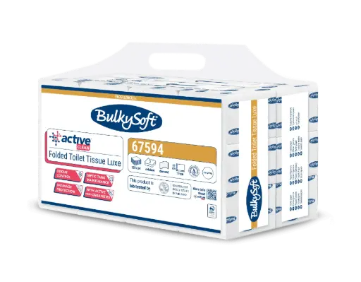 Falttoilettenpapier BulkySoft Active Clean 2-lagig 250 Blatt - 24 Packungen