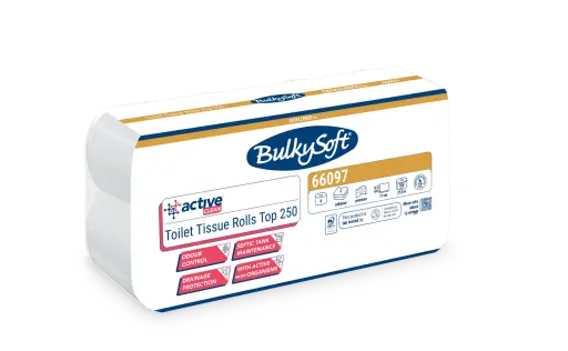 Papier toilette / WC BulkySoft Active Clean 3 Plis 250 Feuilles - 72 Rouleaux