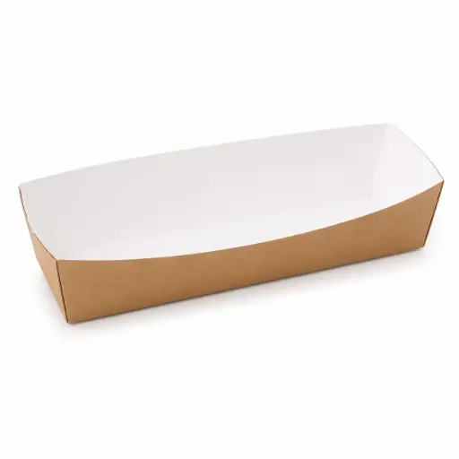 Carton frites & snack long blanc ECO C2910 – 290×100 mm – 100 pièces