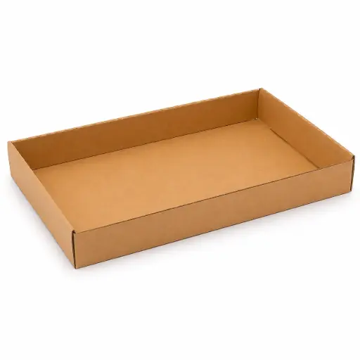 Plateau carton brun 40 × 25 × 7 cm – 50 pièces